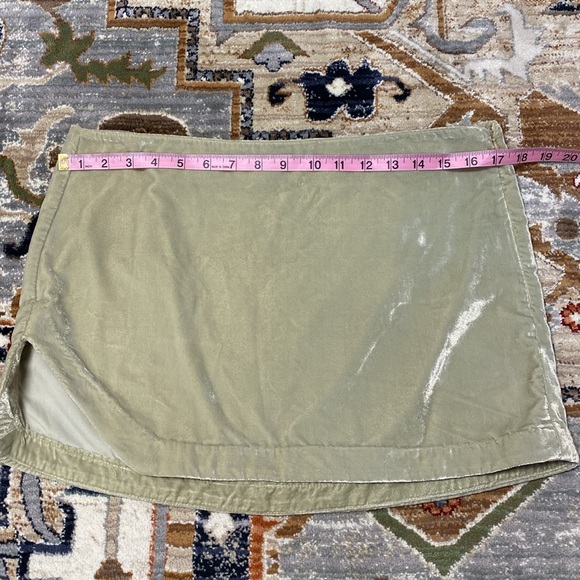 Free People Annalise Velvet Mini Skirt in Sage Green - Picture 6 of 9